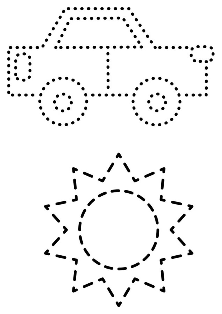 Pontilhado para cobrir: carro e sol