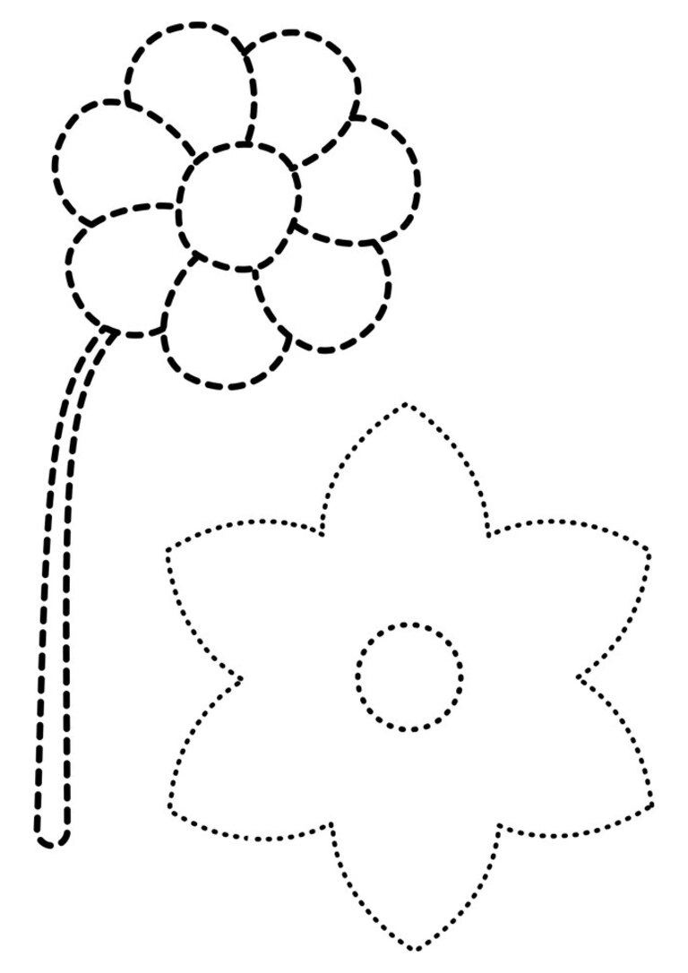 Pontilhado para cobrir: duas flores