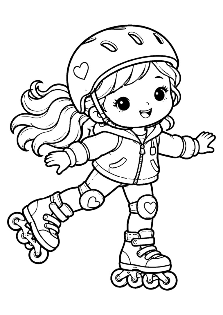 Boneca de patins e capacete