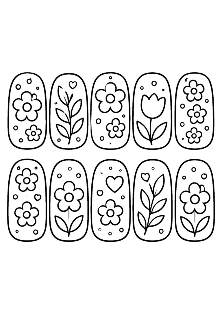 Moldes de unhas com flores