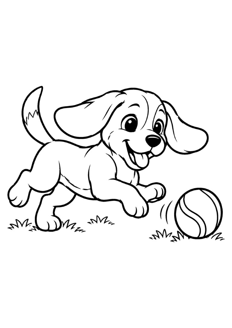 Beagle correndo atrás da bola
