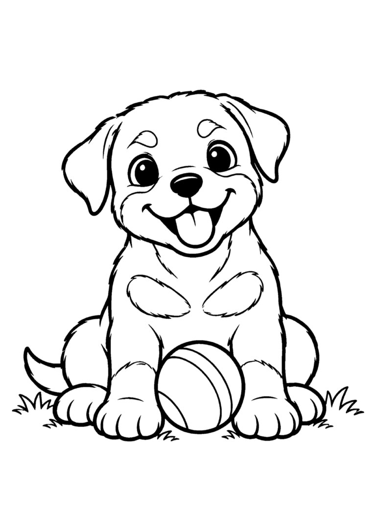 Rottweiler filhote com a bola