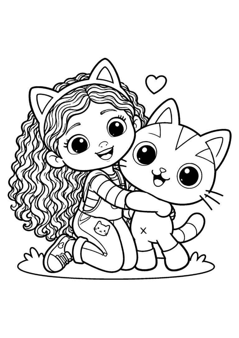 Gabby abraçada com o Pandy Paws