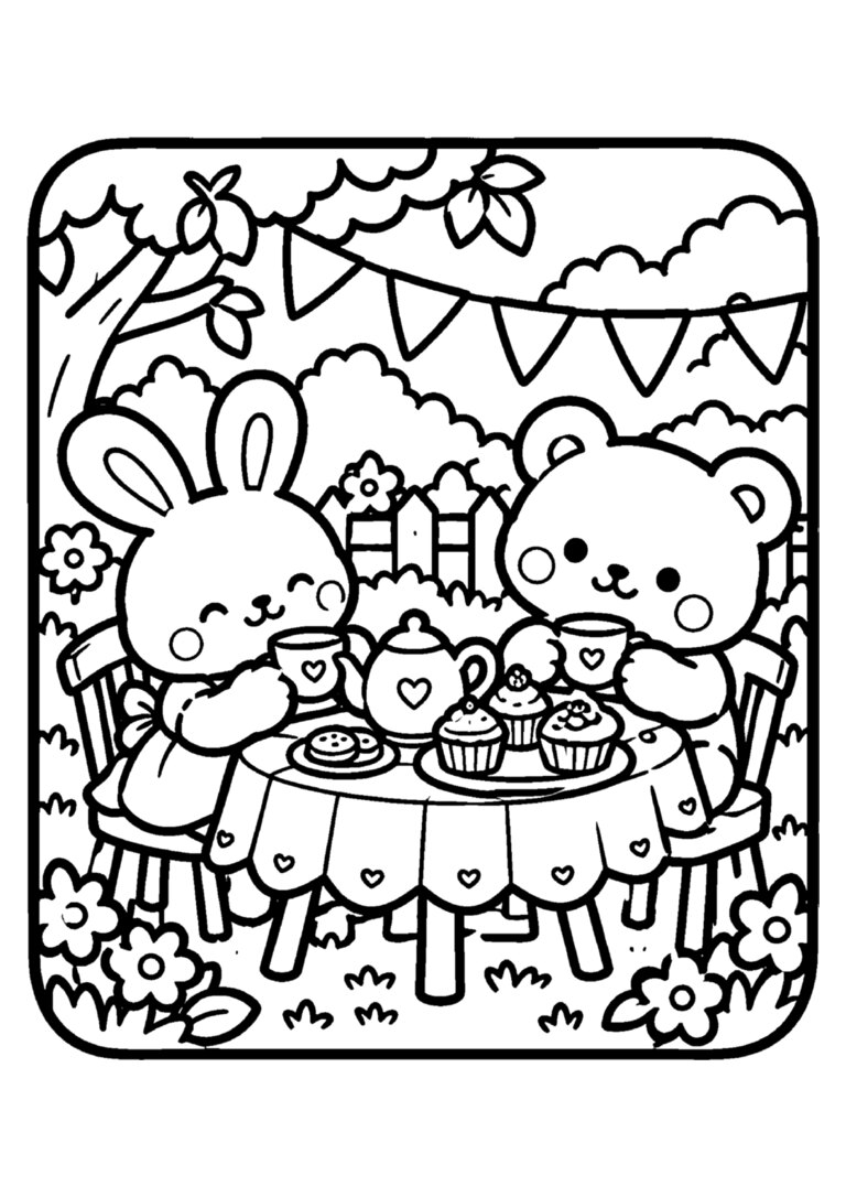 Chá no jardim com bolinhos