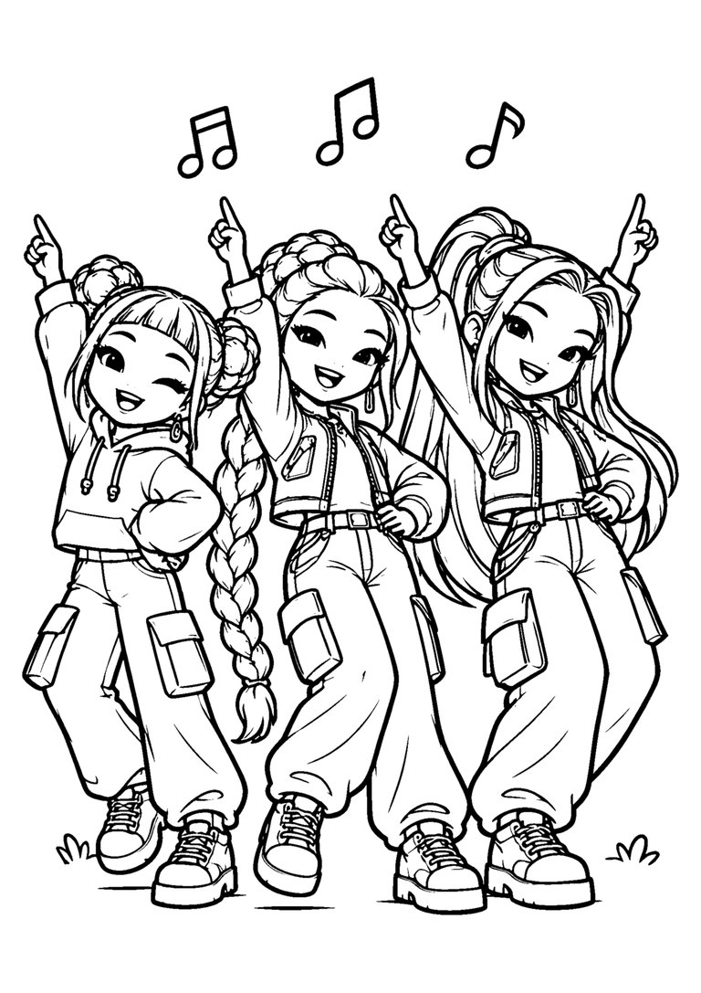 Guerreiras do K-pop para colorir