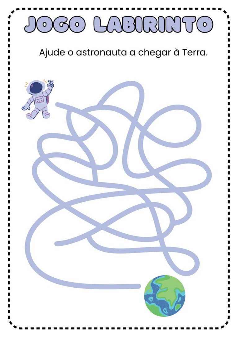 Labirinto do astronauta voltando para a Terra