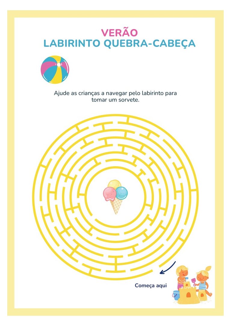 Labirinto de verão até o sorvete
