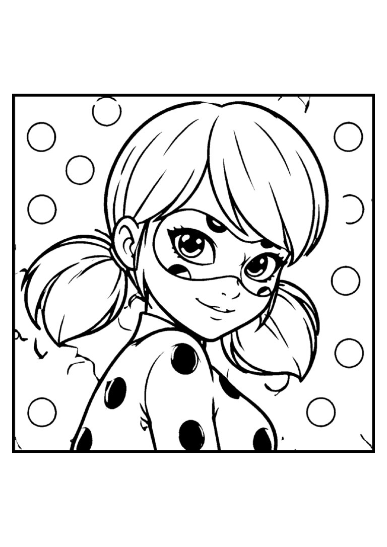 Ladybug com fundo de bolinhas