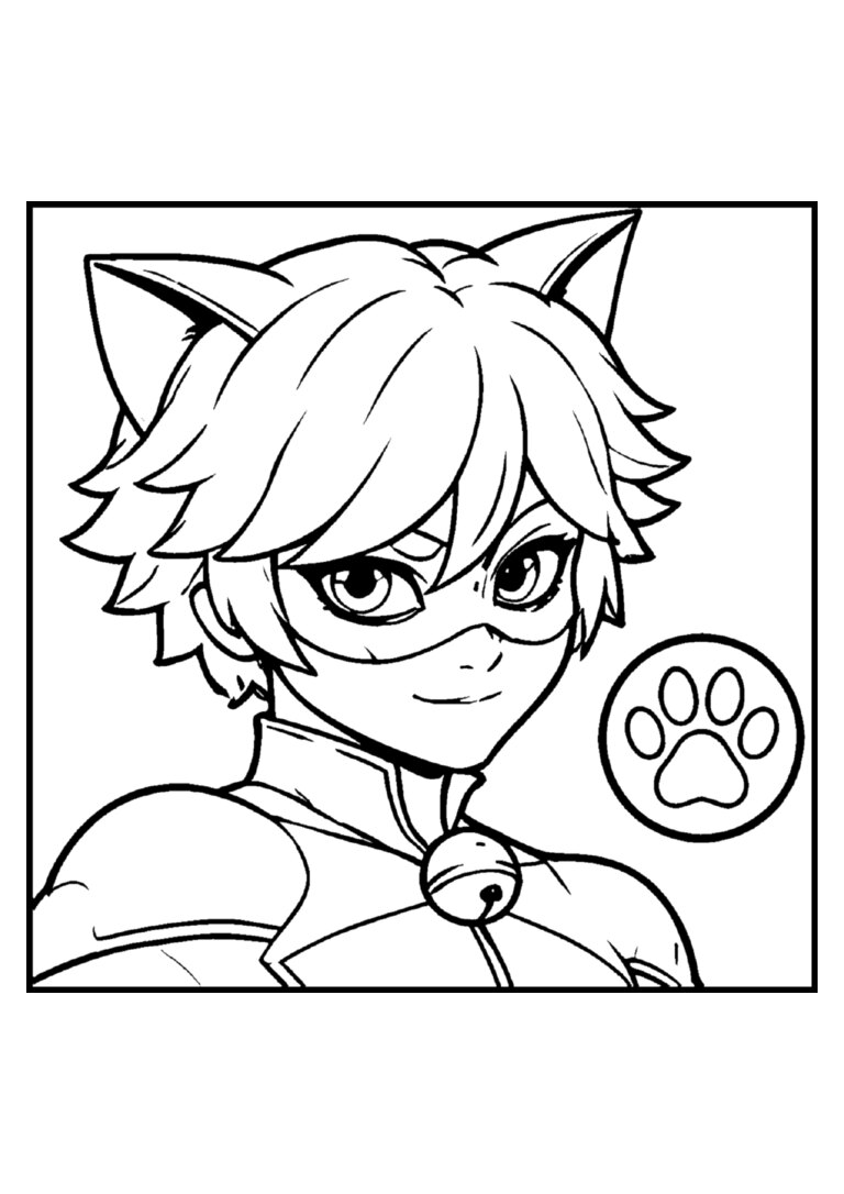 Cat Noir com o símbolo da patinha
