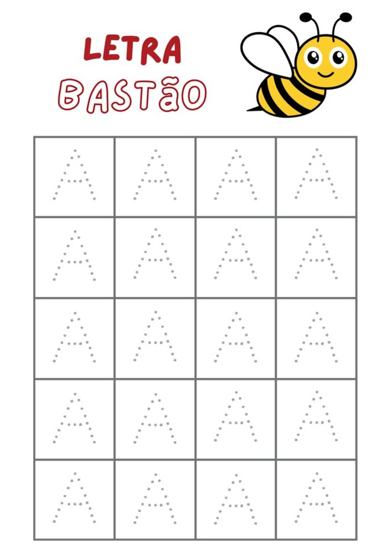 Letra bastão A pontilhada para cobrir