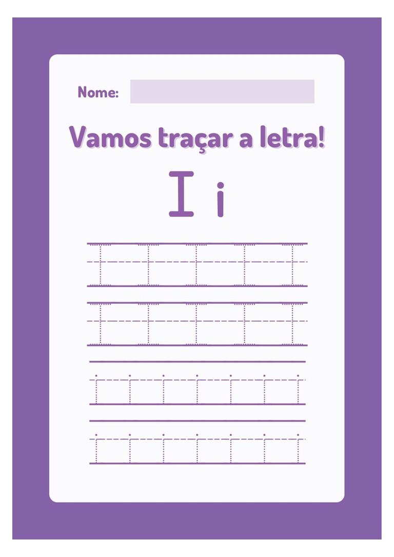Traçar a letra Ii maiúscula e minúscula com nome