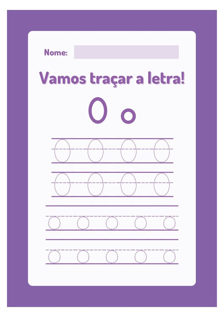 Traçar a letra Oo maiúscula e minúscula com nome