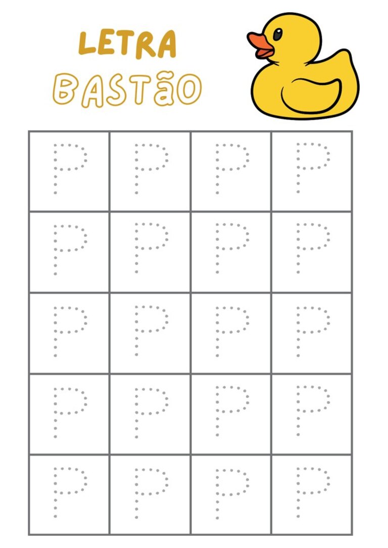 Letra bastão P pontilhada para cobrir