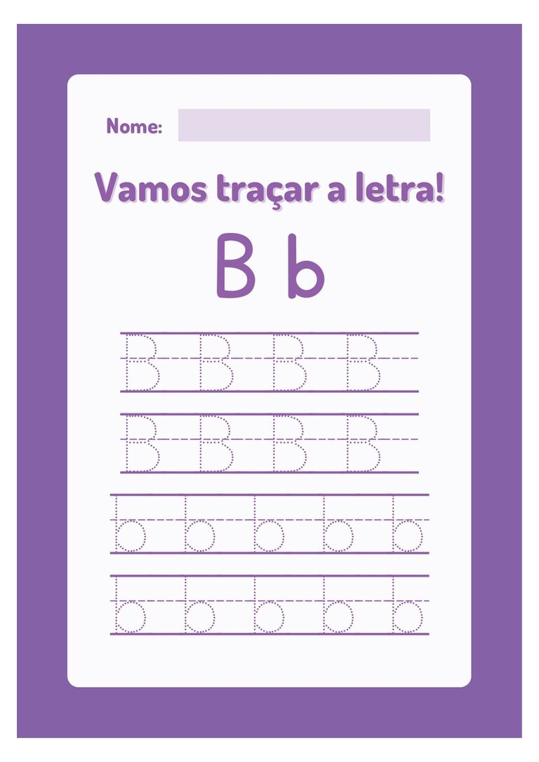 Traçar a letra Bb maiúscula e minúscula com nome