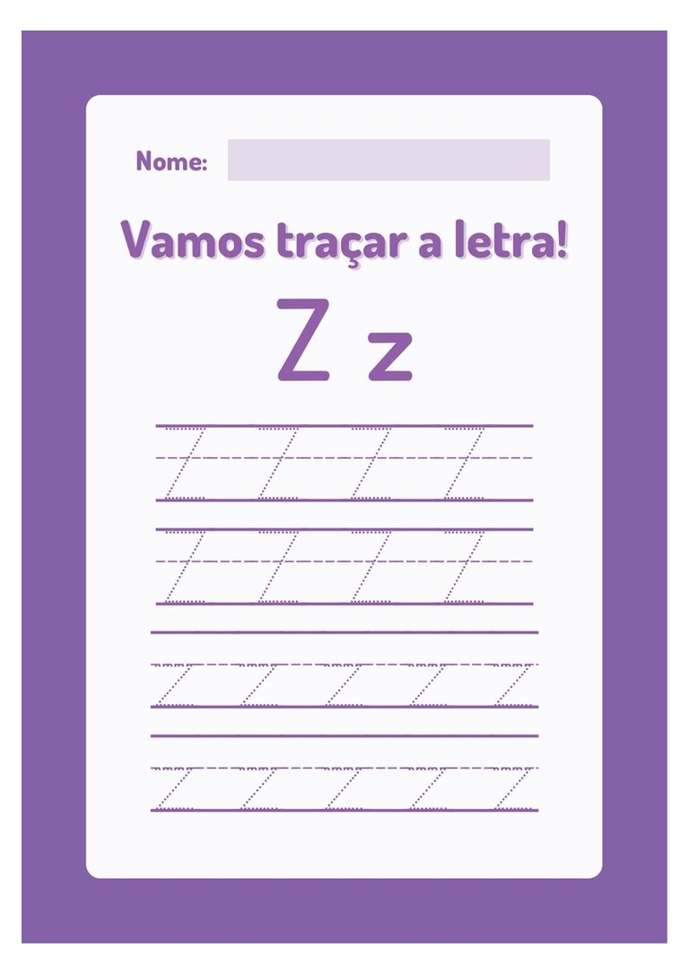 Traçar a letra Zz maiúscula e minúscula com nome
