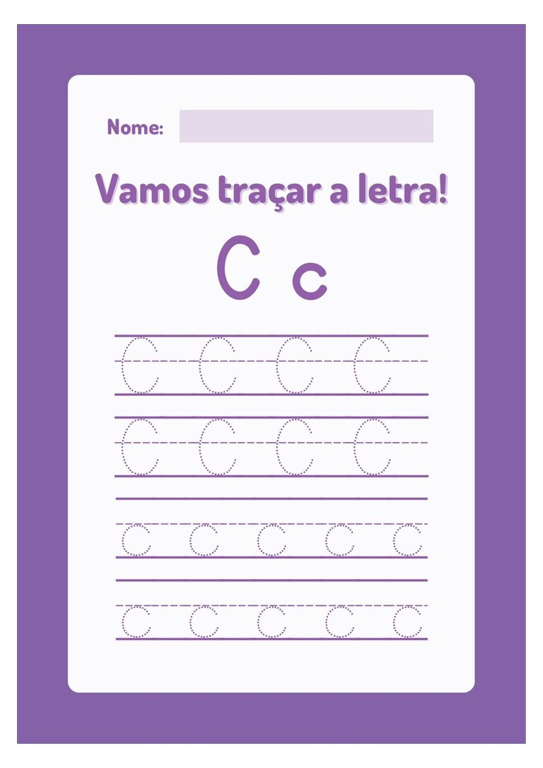 Traçar a letra Cc maiúscula e minúscula com nome