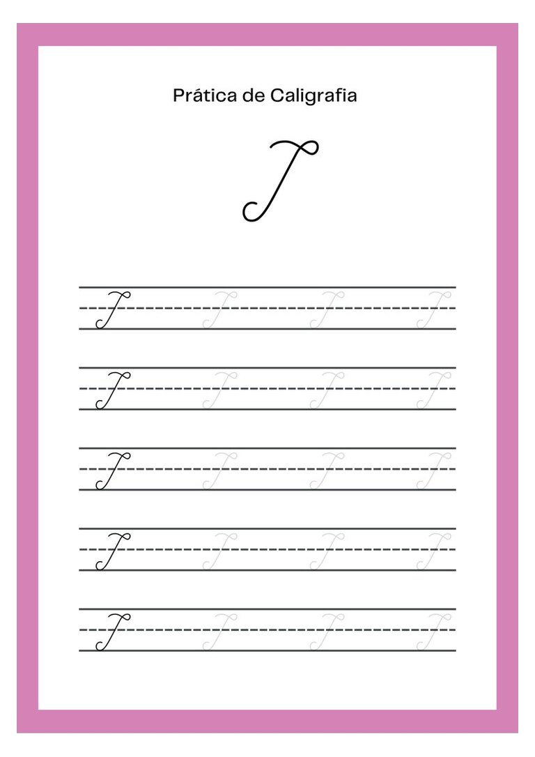 Caligrafia cursiva letra I maiúscula