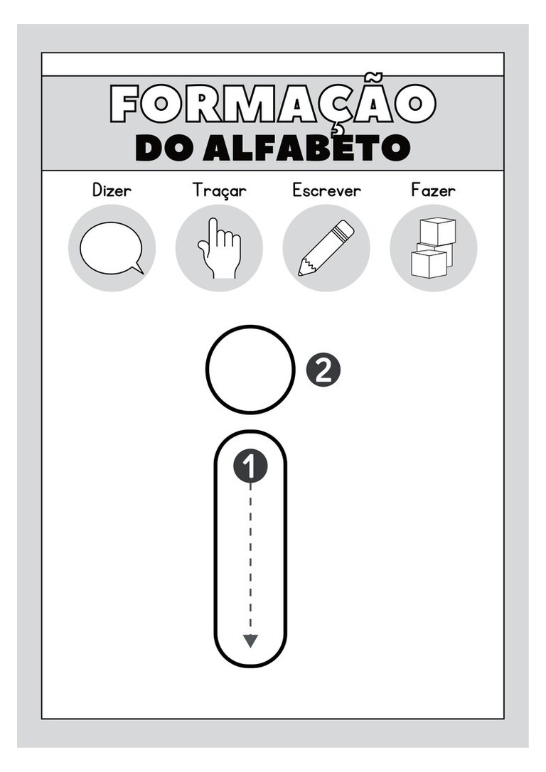 Letra i minúscula para colorir e traçar com setas