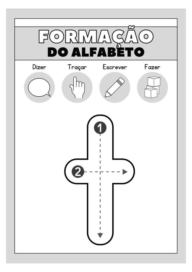 Letra t minúscula para colorir e traçar com setas