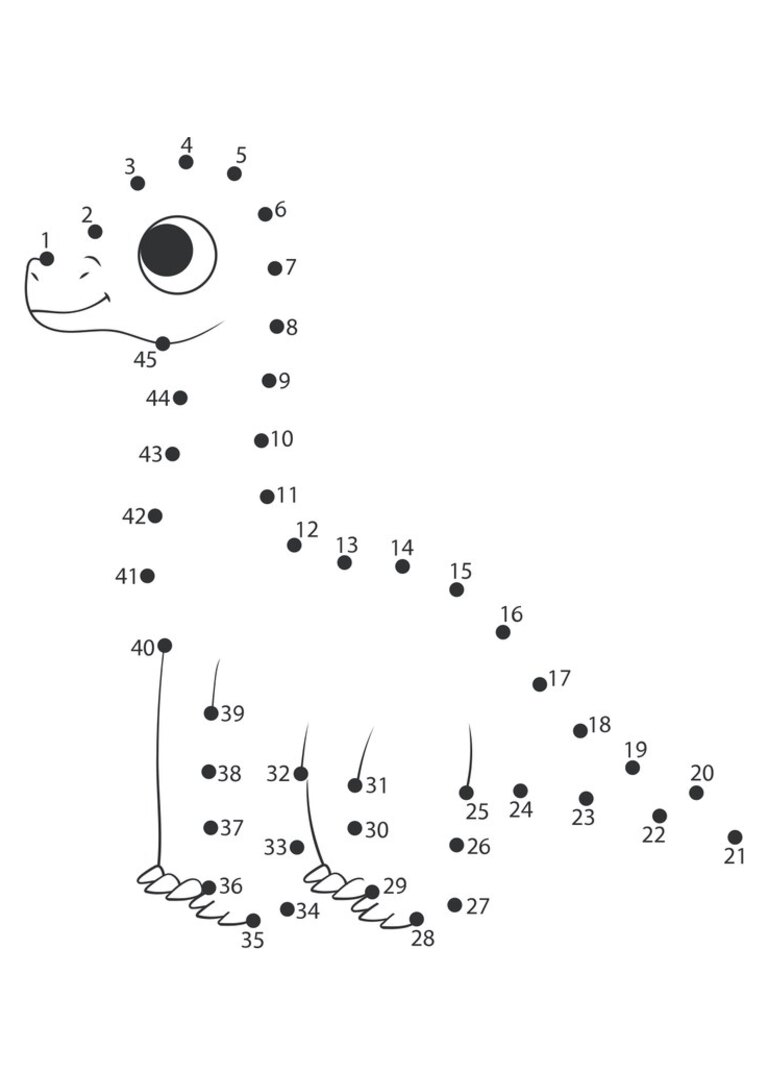 Ligue os pontos: dinossauro de pescoço comprido