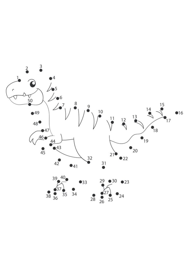 Ligue os pontos: dinossauro correndo