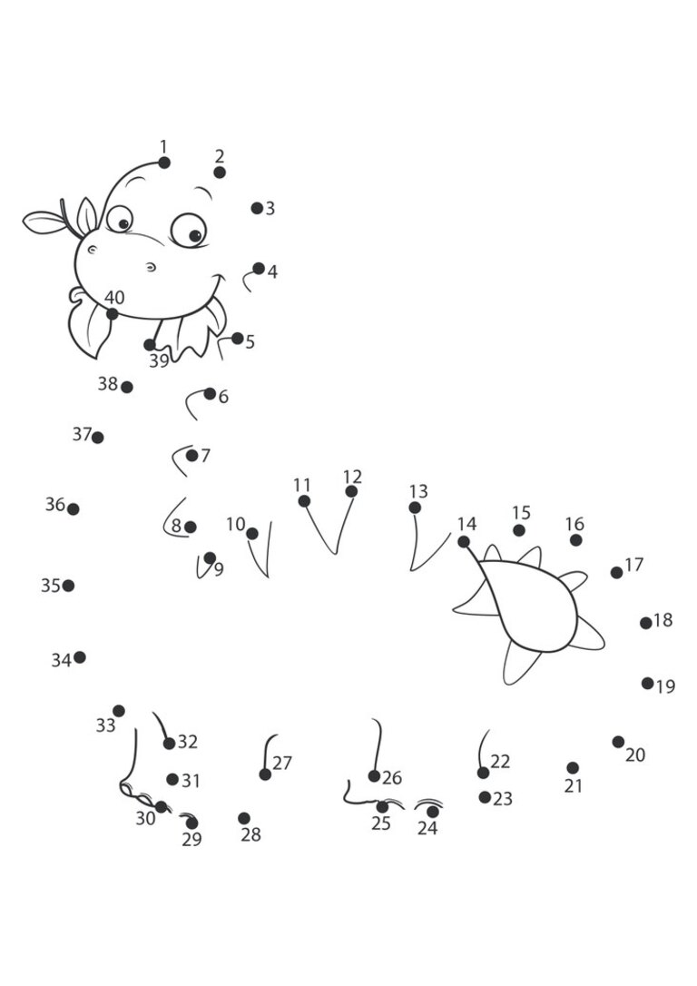 Ligue os pontos: dinossauro e tartaruguinha