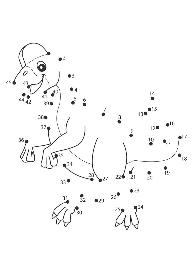 Ligue os pontos: dinossauro andando
