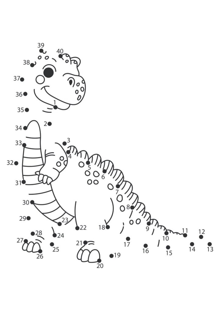 Ligue os pontos: dinossauro de escamas