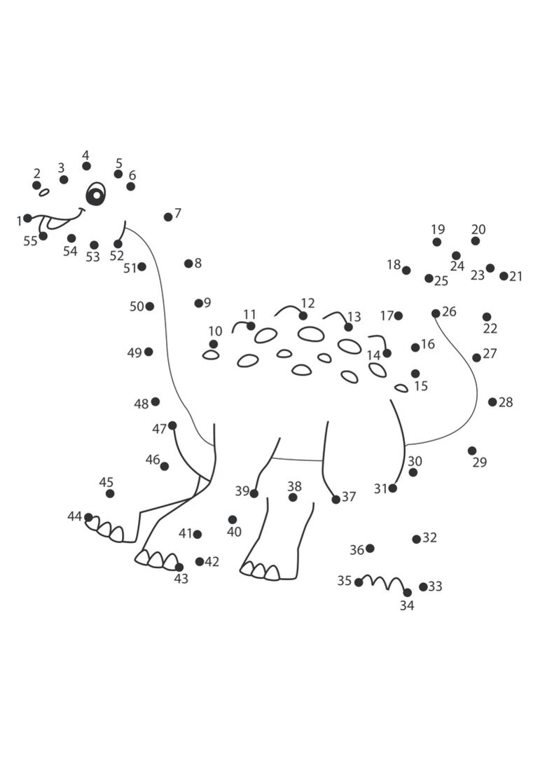 Ligue os pontos: dinossauro de pintas nas costas