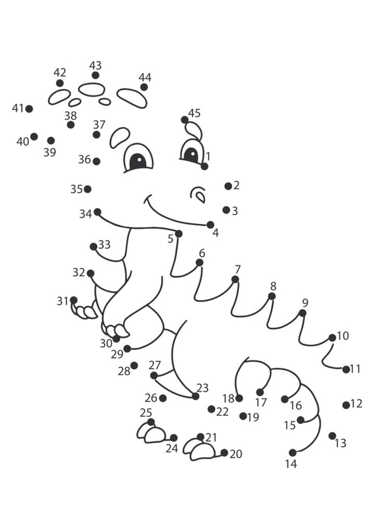 Ligue os pontos: dinossauro de cauda listrada