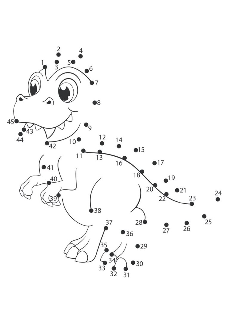 Ligue os pontos: dinossauro de olhos grandes