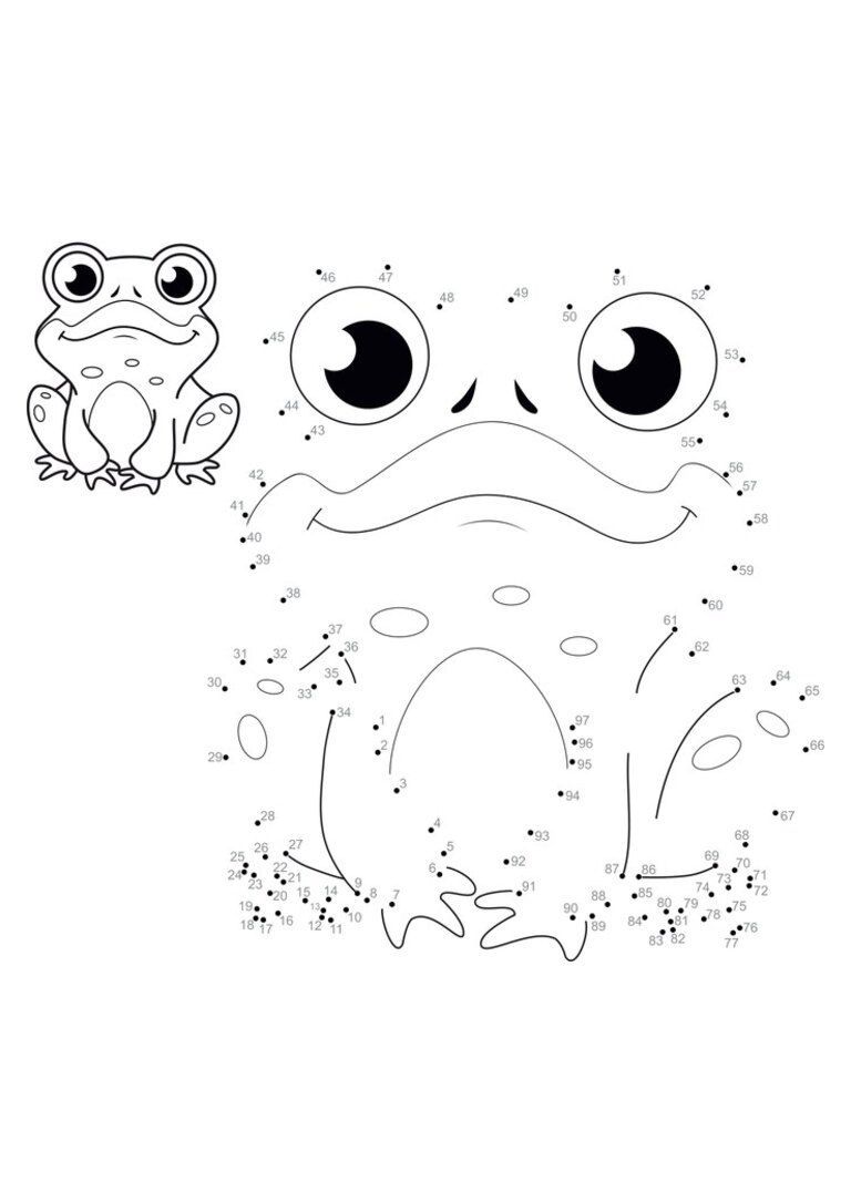 Ligue os pontos: sapo de olhos grandes