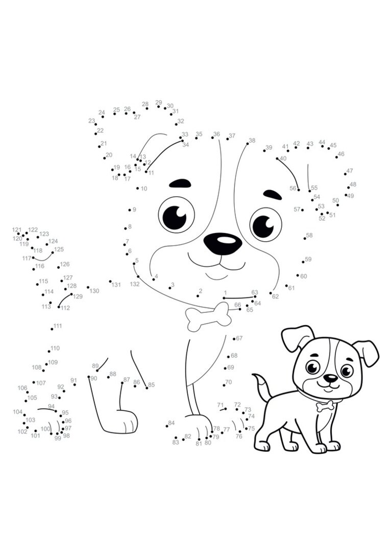 Ligue os pontos: cachorrinho