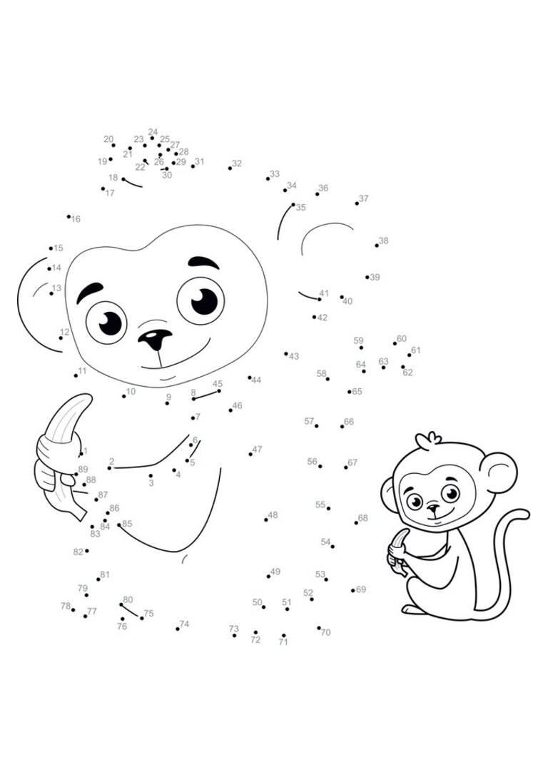 Ligue os pontos: macaquinho