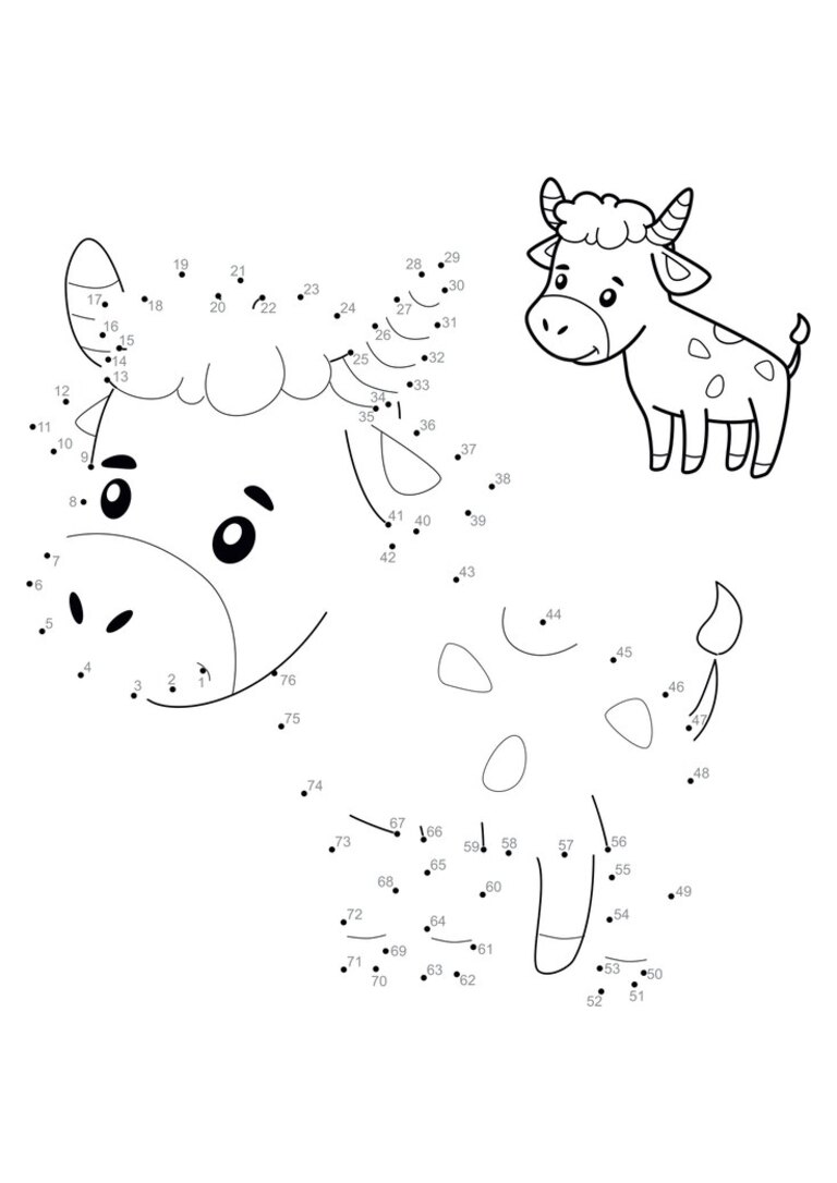 Ligue os pontos: vaca