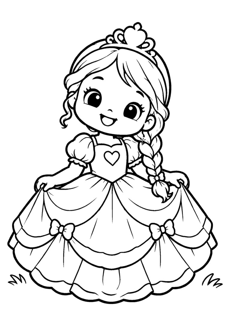 Menina princesinha de coroa e trança