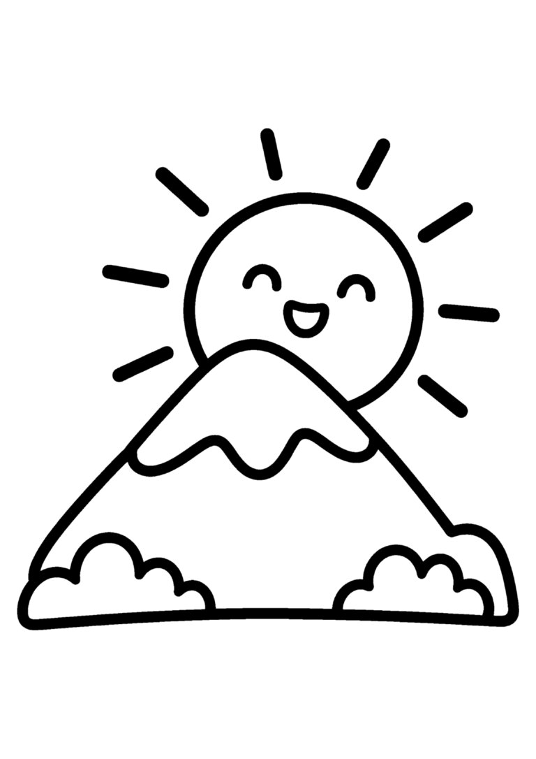Montanha simples com o sol atrás