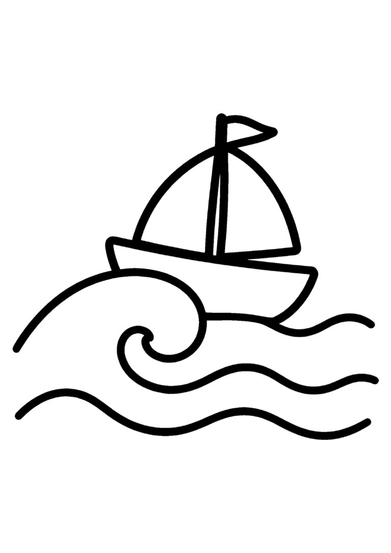 Onda do mar com barquinho