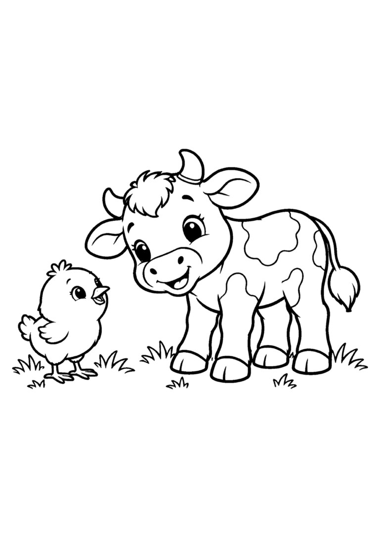 Bezerrinho e pintinho amigos